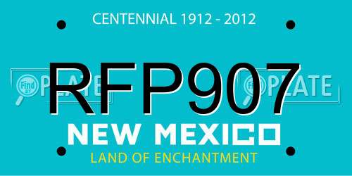 RFP907 New Mexico License Plate
