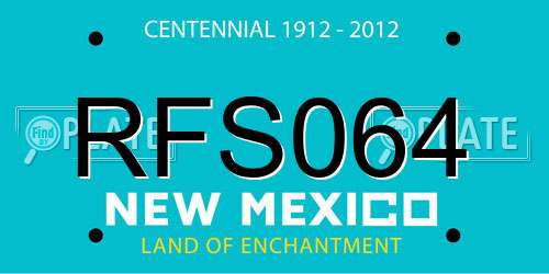 RFS064 New Mexico License Plate