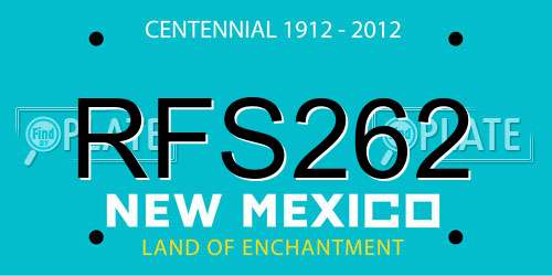 RFS262 New Mexico License Plate