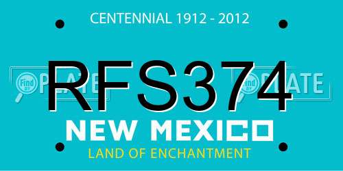 RFS374 New Mexico License Plate