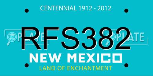 RFS382 New Mexico License Plate