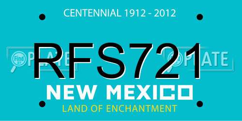 RFS721 New Mexico License Plate