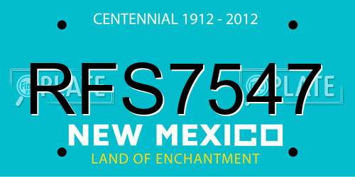 RFS7547 New Mexico License Plate