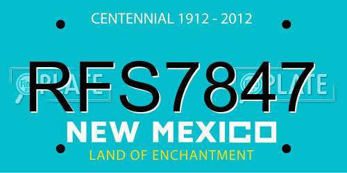 RFS7847 New Mexico License Plate