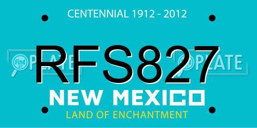 RFS827 New Mexico License Plate