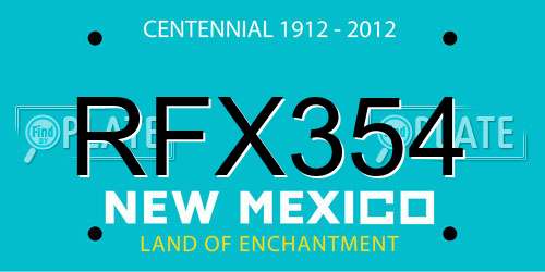 RFX354 New Mexico License Plate