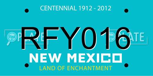 RFY016 New Mexico License Plate