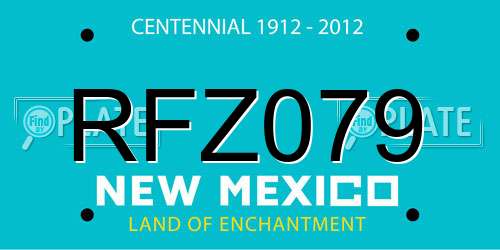 RFZ079 New Mexico License Plate