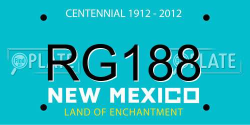 RG188 New Mexico License Plate
