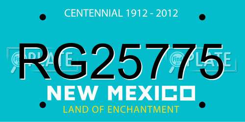 RG25775 New Mexico License Plate