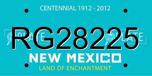 RG28225 New Mexico License Plate
