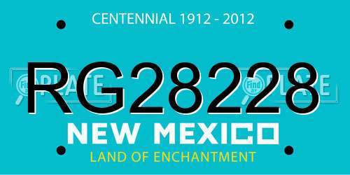 RG28228 New Mexico License Plate
