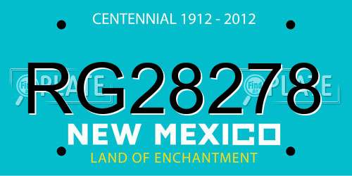RG28278 New Mexico License Plate