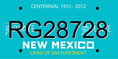 RG28728 New Mexico License Plate
