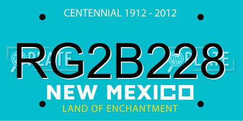 RG2B228 New Mexico License Plate