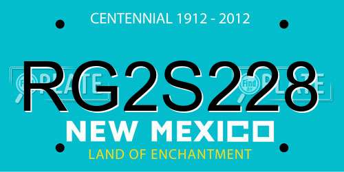 RG2S228 New Mexico License Plate