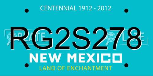 RG2S278 New Mexico License Plate