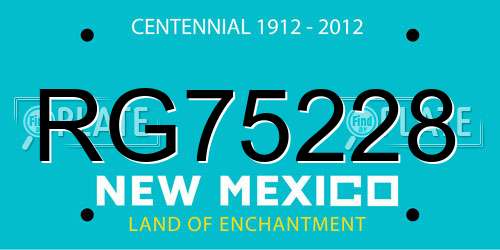 RG75228 New Mexico License Plate