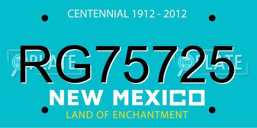 RG75725 New Mexico License Plate