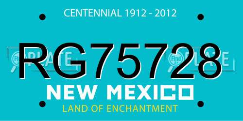 RG75728 New Mexico License Plate