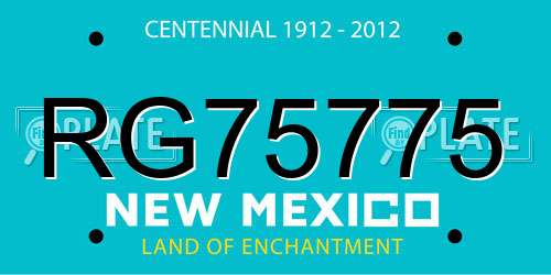 RG75775 New Mexico License Plate