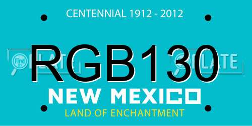 RGB130 New Mexico License Plate