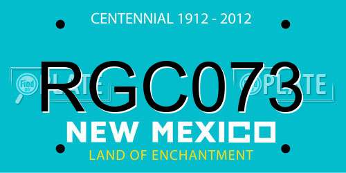RGC073 New Mexico License Plate