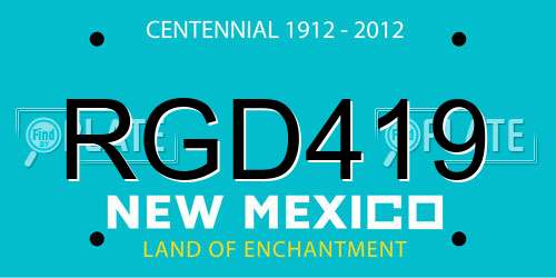 RGD419 New Mexico License Plate