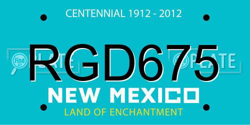 RGD675 New Mexico License Plate