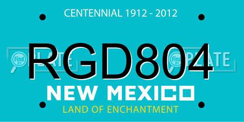 RGD804 New Mexico License Plate