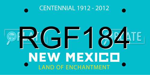 RGF184 New Mexico License Plate