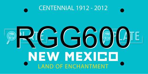 RGG600 New Mexico License Plate