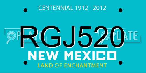 RGJ520 New Mexico License Plate