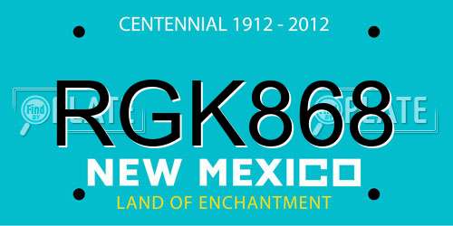 RGK868 New Mexico License Plate