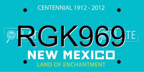 RGK969 New Mexico License Plate