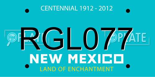 RGL077 New Mexico License Plate