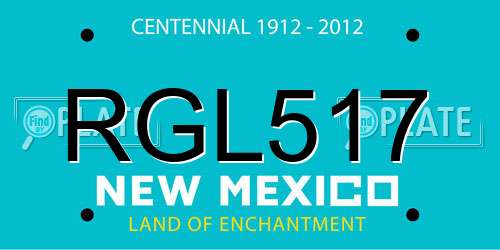 RGL517 New Mexico License Plate