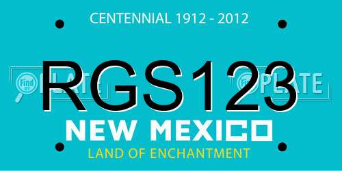 RGS123 New Mexico License Plate