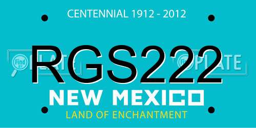 RGS222 New Mexico License Plate