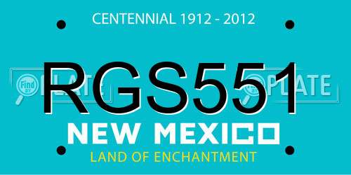 RGS551 New Mexico License Plate