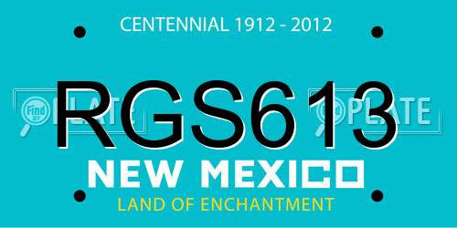 RGS613 New Mexico License Plate