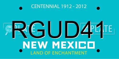 RGUD41 New Mexico License Plate
