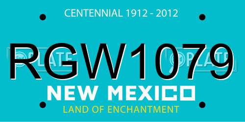 RGW1079 New Mexico License Plate