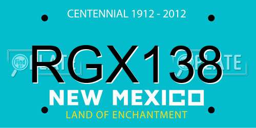 RGX138 New Mexico License Plate