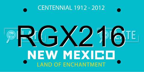 RGX216 New Mexico License Plate