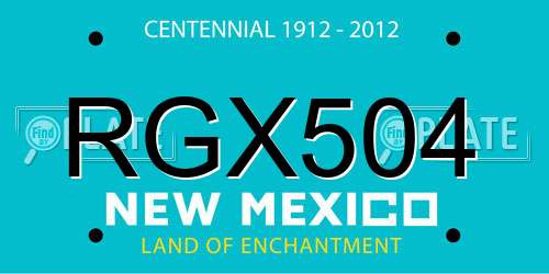 RGX504 New Mexico License Plate