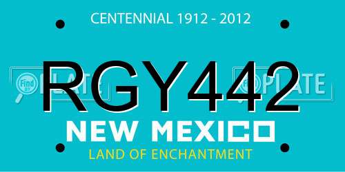RGY442 New Mexico License Plate