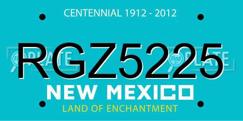 RGZ5225 New Mexico License Plate