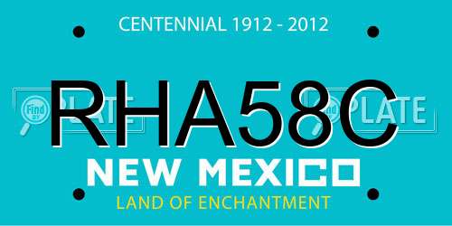 RHA58C New Mexico License Plate
