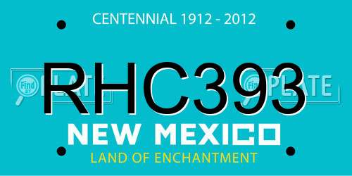 RHC393 New Mexico License Plate